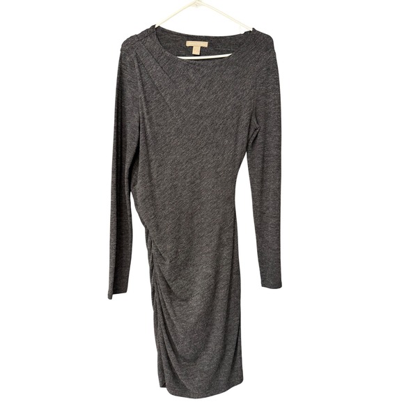 Banana Republic Dresses & Skirts - Banana Republic Womens Charcoal Gray Ruched Side Long Sleeve Sheath Dress Size M